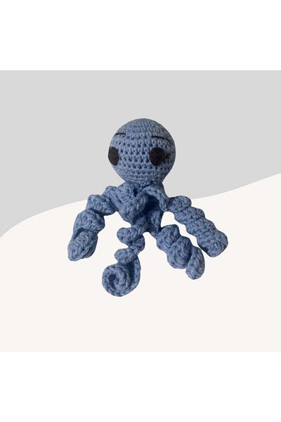 Miçikopet Rattle Cat Ball Toy Octopus 5 cm Blue