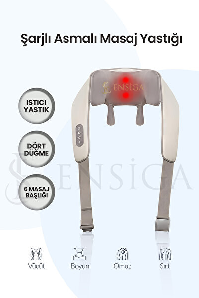 EN SİGA 8d Yeni Nesil Boyun Sırt Omuz Yoğurma Asmalı Masaj Cihazı Akupunktur ...