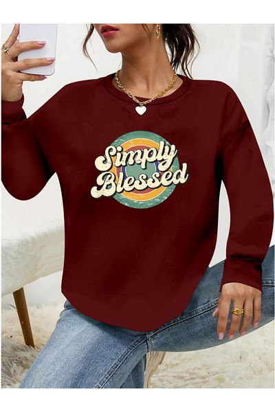 Bay Şapkacı Silky Women's Long Sleeve Crew Neck Viscose Two Thread Blouse
