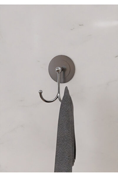 Genel Markalar Güçlü Yapışkanlı Garantili Krom-Gümüş Bornoz Askısı 2'li Borno...