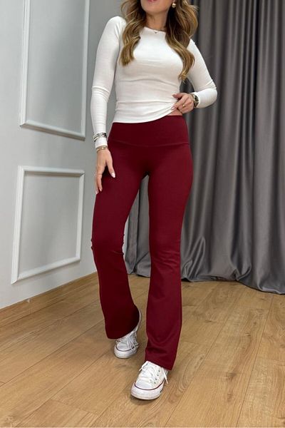 MADAMMERY Burgundy Stretchy Recovery Pants with Ribbon