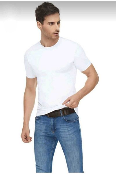 Tutku Elit 4 Pcs White Elite Elastane Men's Crew Neck