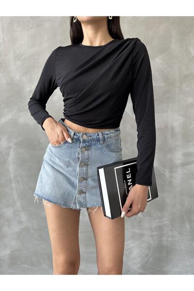 Jeevee Uzun Kol Crop Bluz