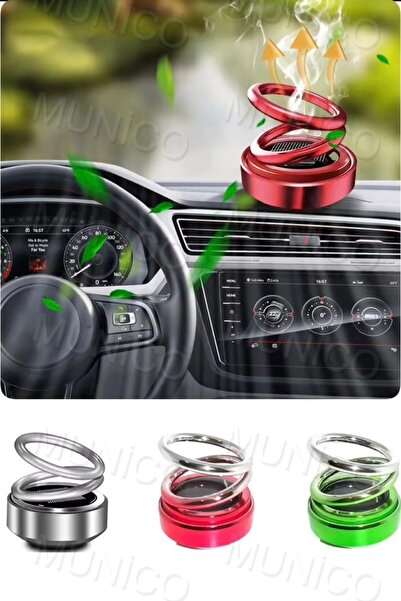Munico Güneş Aroma Difüzörü Çift Döngülü Spiral Araba Dekorasyonu Güneş Enerj...