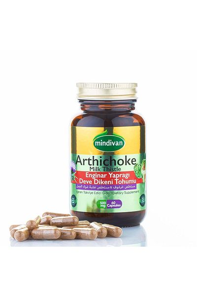 Mindivan Artichoke Leaf Milk Thistle Extract Healthy Liver 500 mg 60 Capsules