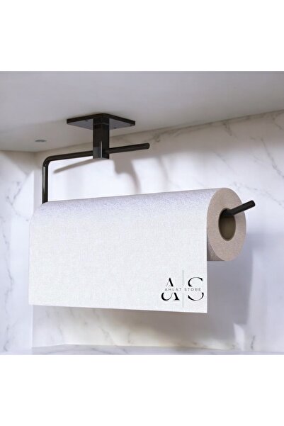 Ahlat Store Black Stainless Full Steel, Paper Roll Towel Holder, Napkin Holde...