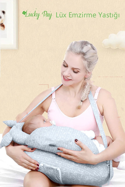 Lucky Day Emzirme Yastığı Emzirme Minderi Mavi Emzirme Destekleyici Yastık Bebek Oturma Destek Minderi