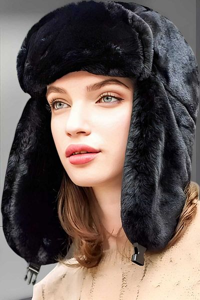 Trenderrs Унисекс плюшена пилотска шапка