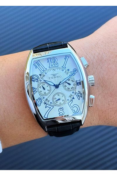 FERRO Asw123-I1876Fr Leather Band Men's Wrist Watch