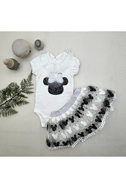miyrem 1-2-3 Years Old Sequined Mickey Embroidered Short Sleeve Brode Skirt 2...