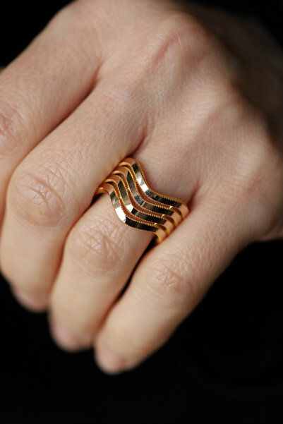 Yenigün Kuyumculuk 14 Ayar Altın Zikzak Modeli 4 Sıra Ajda Yüzük