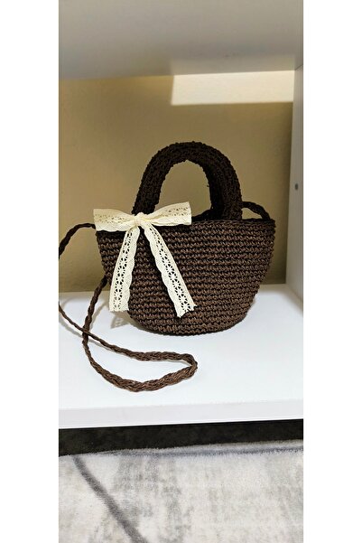 Knittingworld Hasır çanta,kağıt ip çanta, mini çanta, örgü çanta, çapraz çanta