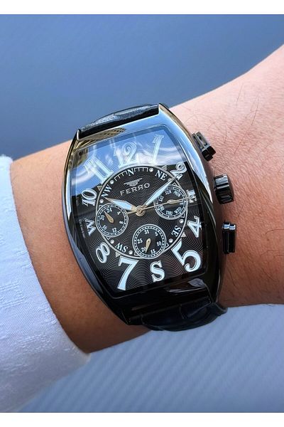 FERRO Asw123-I1879Fr Leather Band Men's Wrist Watch