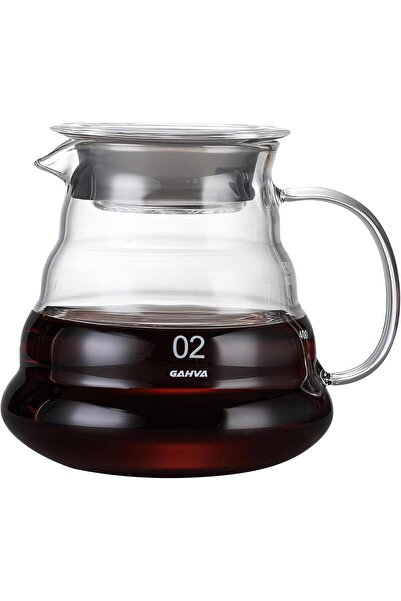 Generic طقم قهوة زجاج شفاف مقاوم للحرارة، كوب تقديم قهوة بسعة 600 مل