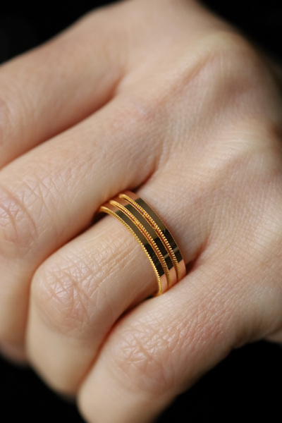 Yenigün Kuyumculuk 14 Ayar Altın 3 Sıra Ajda Yüzük