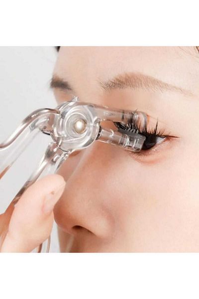 SEVRU Professional Eyelash Curler Transparent Eyelash Curling Scissors with 6Pcs Replacement Silicone