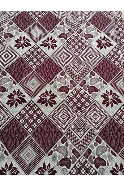 Voho Tekstil 9 Metrekare Parlak, Serme Halı Örtüsü, Savan, Piknik Örtüsü 230x330 Cm Bordo Kareli