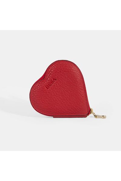 Desa Yelena Heart Red Leather Wallet