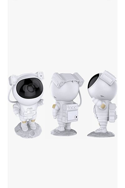 SYN AKSESUAR Astronot Projektör, Çocuk Gece Lambası -Yıldız ve Galaksi Efektli 360 Kumandalı