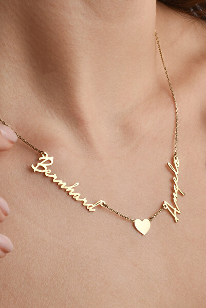 Nox Jewelry Kişiye Özel Kalpli İki İsim Kolye - CN00429