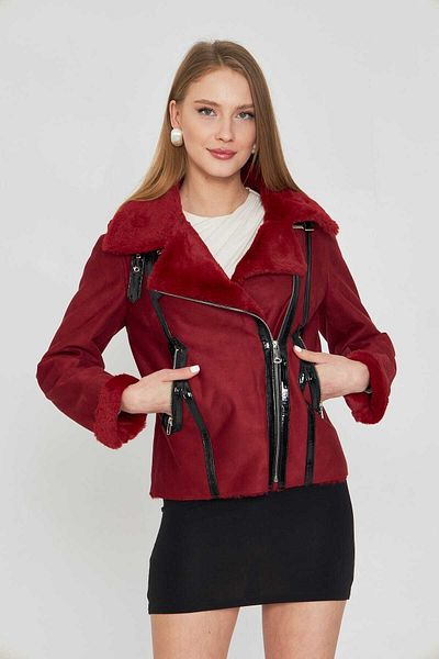Redpoint Jackets Faux Fur Zippered Suede Jacket