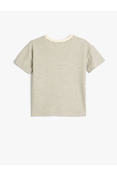 Koton Crew Neck Short Sleeve Cotton Striped Basic T-Shirt