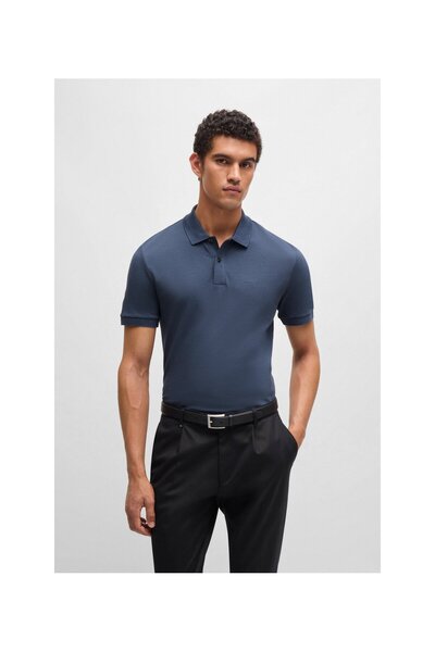 BOSS Pamuklu normal kesim Pallas polo yaka tişört