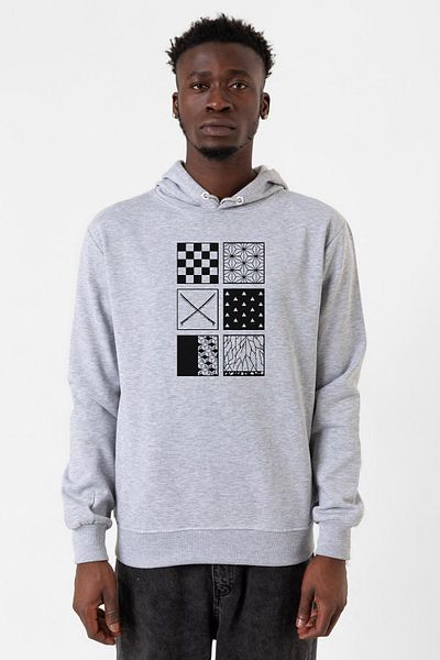 Tshirthane Demon Slayer Anime Patterns Grimelanj Ανδρικό φούτερ με κουκούλα 3 κορδονιών