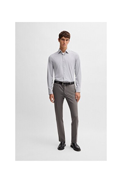 BOSS Esnek pamuk karışımlı dar kesim pantolon