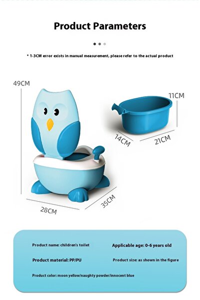 Yelajoy Children's Toilet Seat Potty,Baby Enlarged Thickened Potty Urinal,Owl Potty for Kids 0-6 Years Old