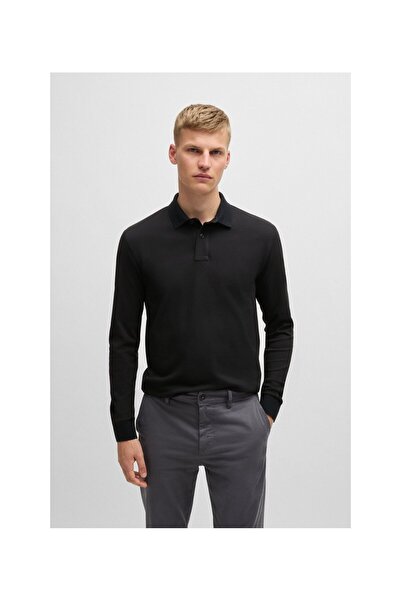 BOSS Logolu, Streç Pamuklu Dar Kesim Polo Yaka Tişört