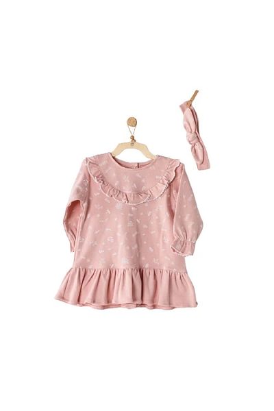 andywawa Ac23063 - Pink Floral 100% Organic Algodon Baby Dress