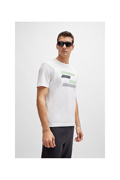 BOSS Bayraktan ilham alan desenli pamuk penye tişört