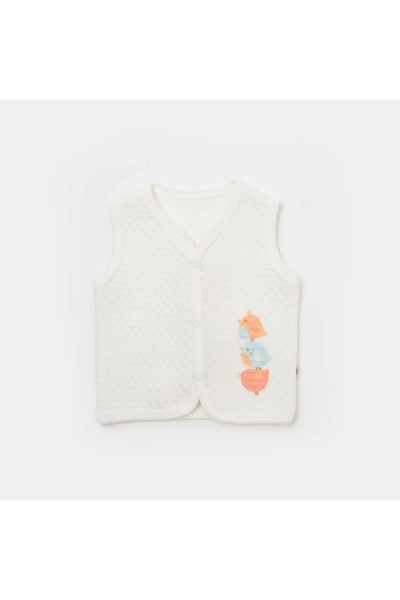 Bibaby Ecru Quilted Vest - Lovely Bird 61480