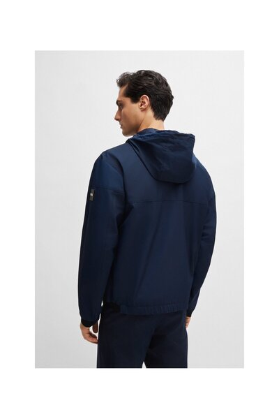 BOSS Normal Kesim Su Geçirmez Kapüşonlu Mont