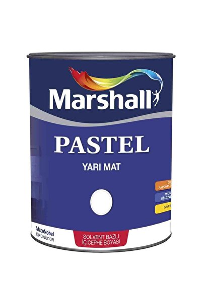 Marshall Pastel Yarı Mat Ahşap-Metal-Duvar Boyası BEYAZ 2.5Lt=3.5Kg-Tam Silinebilir-Saten Dokulu
