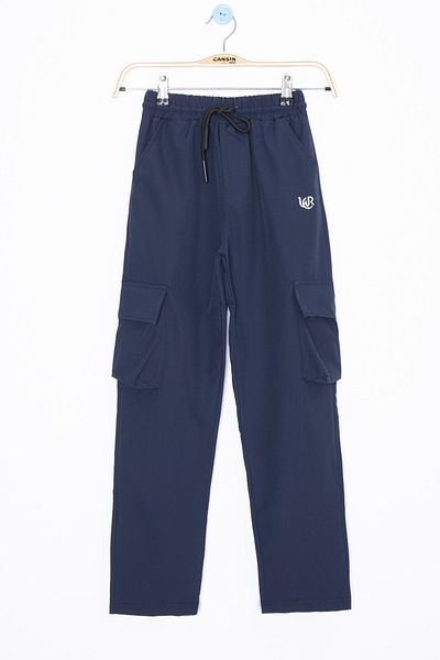 Cansın Mini Navy Blue Cargo Pocket Boys' Parachute Pants 20211