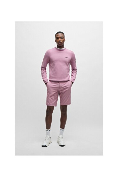 BOSS Logo baskılı pamuk karışımlı normal kesim kazak