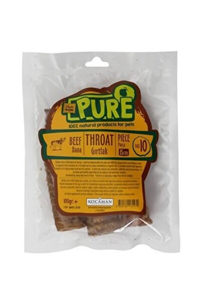 Delibon Kurutulmuş Parça Dana Gırtlak Köpek Ödül Maması 15 cm 100 gr