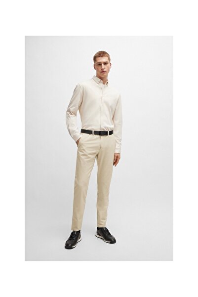 BOSS Kolay Ütülenen Dört Yönlü Esnek Kumaştan Dar Kesim Chino Pantolon