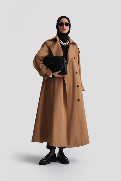 Armine 24K8005 Model Camel Oversize Top Coat