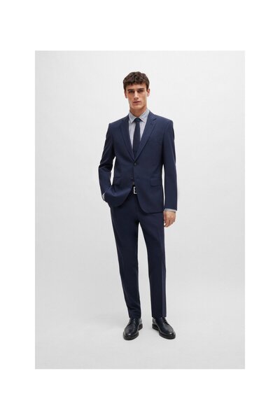 BOSS Baskılı chambray kumaştan normal kesim gömlek