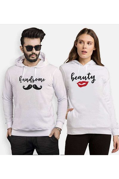 Tshirthane Handsome Beauty Lover Combos Hooded Couple Combination
