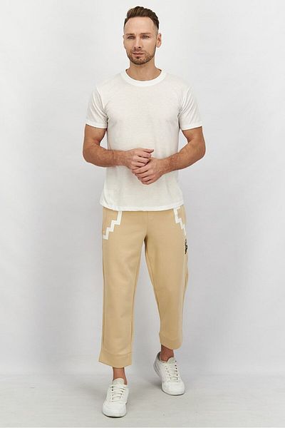 Puma Men Regular Fit Drawstring Brand Logo Track Pants, Beige