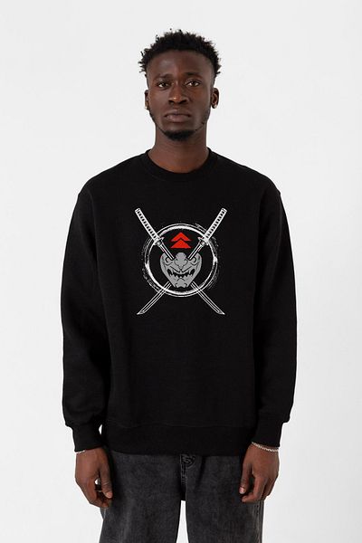 Tshirthane Φούτερ Ghost Of Tsushima Samurai Mask Μαύρο ανδρικό φούτερ 2ip