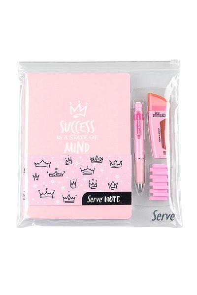 Serve Set de caiete Candy Pink Deep Dbl Erase - Eraser