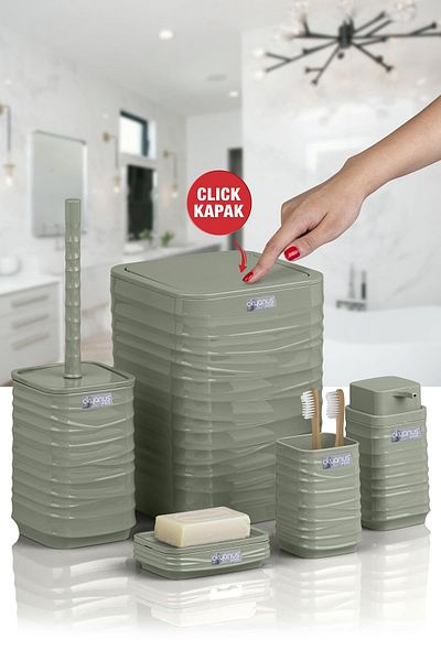 Okyanus Home Σετ μπάνιου Luna Green Square 5 τεμαχίων