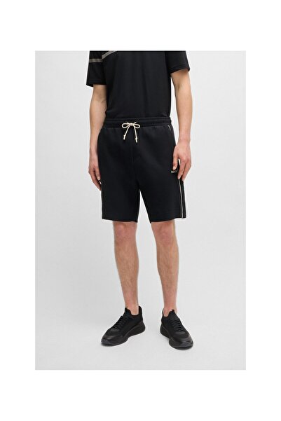 BOSS Kabartmalı desenli esnek pamuklu şort