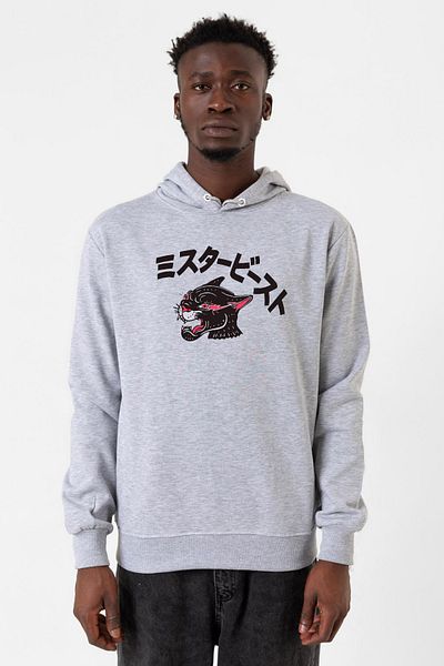 Tshirthane Ανδρικό φούτερ με κουκούλα Mr Beast Kanji Grimelange με 3 κορδόνια