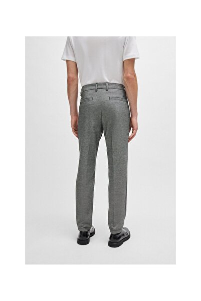 BOSS Mikro-kareli malzemeden normal kesim pantolon